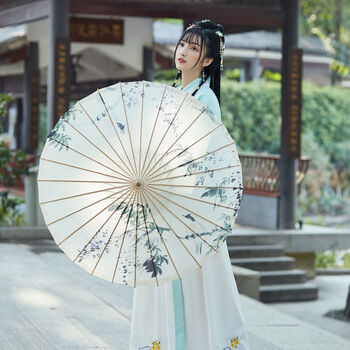 新品油纸伞女纯传统防雨防晒实用复古舞蹈演出古风江南桐油汉服伞紫藤