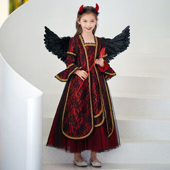 穿的万圣节儿童服装女童礼服角色女巫吸血鬼演出服小女孩舞会cosplay