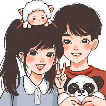 q版手绘头像画卡通头像宠物画动漫人像漫画头像定制情侣画像约稿