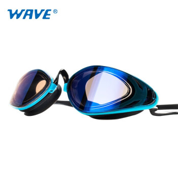 wave电镀高清防雾平光泳镜游泳镜成人大框男女通用装备游泳眼镜 电镀蓝