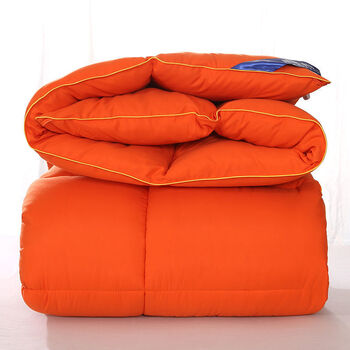 羽丝绒被子加厚冬被芯保暖春秋四季被褥单双人纯色酒店宾馆夏薄被橙色