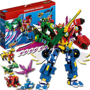 好沐音(haomuyin)神兽金刚4玩具邦宝历险记6合体变形机器人套装青龙