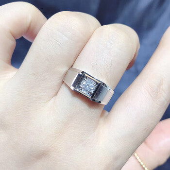 歌娅缇珠宝 18k金求婚订婚结婚男士钻戒 男戒 对戒戒托裸钻定制 50分