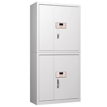 得力分体双节文件柜钢制保密柜电子密码加厚铁皮财务档案柜