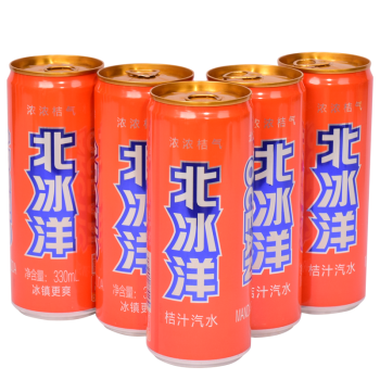 北冰洋 桔汁味汽水 碳酸饮料 330ml*24听/箱 家庭装