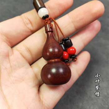 木雕葫芦手把件葫芦原木雕文玩挂件手捻葫芦绿檀香雕 紫檀木【挂件小
