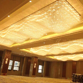 酒店大堂工程灯定制别墅客厅大厅水晶灯饭店会所宾馆售楼部沙盘灯长3