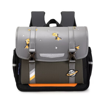 墨雅伦muralon横版书包小学生翼豹儿童13年级男女孩双灰橘色