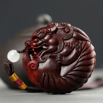 靠森(kaooseen)有求必应貔貅手把件 印度木手工雕刻小件手玩把件