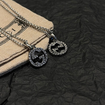 gucci 项链情侣项链双g复古925复古百搭项链ins男女同款古驰情侣项链