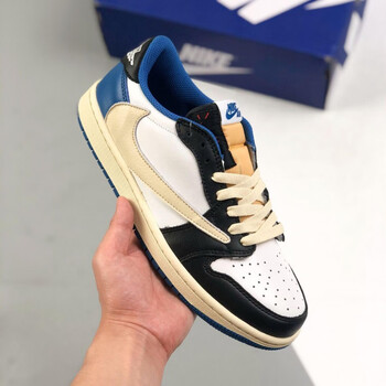 低帮倒钩藤原浩闪电白蓝白红棕色男女同款百搭轻便官网nike 白蓝倒钩