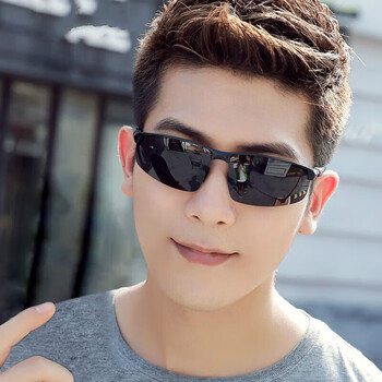 暴龙bolon方形偏光太阳镜男司机驾驶变色墨镜日夜钓鱼眼睛开车黑框黑