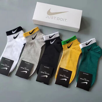 nike耐克五双装男女勾勾袜子棉袜子ins潮袜对勾情侣百搭学生款式一男