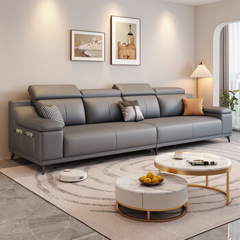 金美舒科技布沙发奶油风小户型客厅直排猫抓布沙发北欧简约现代 猫抓