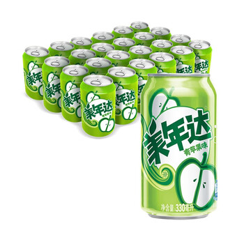 百事可乐美年达可乐mirinda青苹果味330ml*6罐12罐汽水碳酸饮料 百事