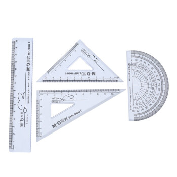 晨光(m&g)mf9601尺子套装可爱系列学生三角板直角尺量角器套装