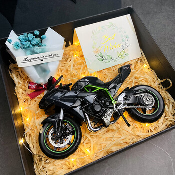 卡其色-川崎h2r 礼品盒 摩托车