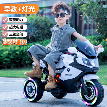 小嘎子儿童电动摩托车三轮车男女孩玩具车带遥控宝宝大号电瓶车可坐人