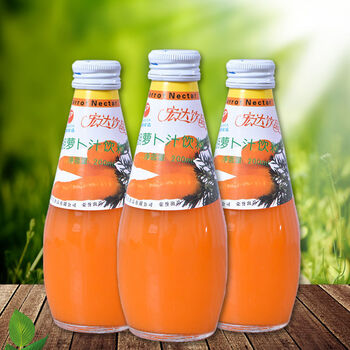 胡萝卜汁 果味饮料云南昆明宏达胡萝卜汁饮品瓶装整箱 200ml 12瓶200