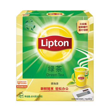 立頓（Lipton）綠茶 辦公室下午茶包禮盒 非獨立袋泡 茶葉 2g*100