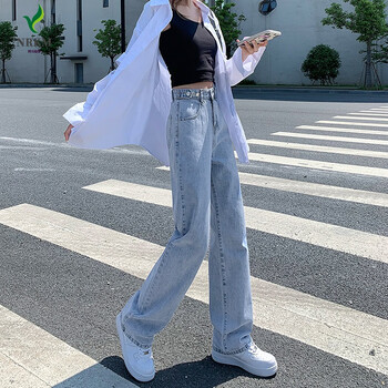 nrkm品牌牛仔裤女轻奢高端中青年夏季新款浅色直筒裤子女薄款高腰裤子