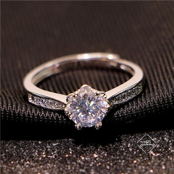 女日韩求婚克拉仿真钻戒结婚潮指 s925银活口 (小礼盒)【图片 价格