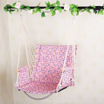 宿舍吊椅寝室吊椅大宿舍吊床室内吊篮摇摇椅户外秋千椅升级加厚粉色