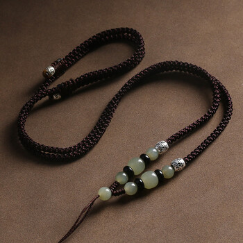 苏小白 和田玉青海料玉坠玉佩挂件绳手工编织吊坠挂绳项链绳红绳高货