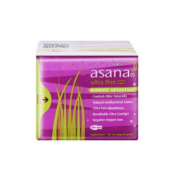 【加拿大进口】阿莎娜(Asana)超薄棉面夜用卫生巾28CM 14片