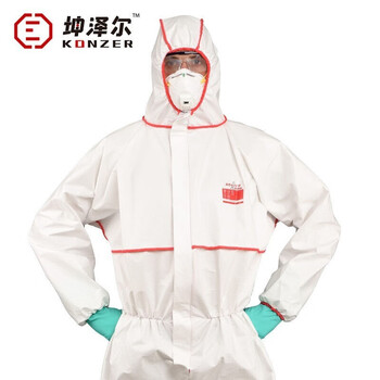 konzer/坤泽尔防护服K2000B红条纹封边防护服 粉尘防水透气 50件一箱 单位:件 定制