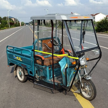 电动三轮车车棚前车头前棚快递员驾驶棚全封雨棚蓬电瓶车篷 110cm宽