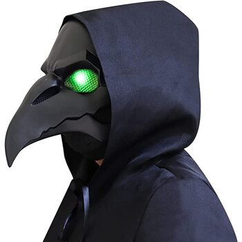 黑色斗篷披风瘟疫恐怖套装小红书抖音同款 守望先锋死神鸟嘴发光面具