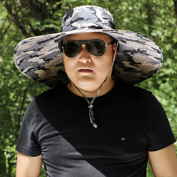 rebe lona户外大头围全脸防晒帽男士夏季大号胖子大帽檐遮阳休闲渔夫