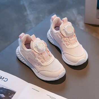 安踏anta女童鞋运动鞋春秋款儿童新款春季网鞋旋转纽扣透气大女孩鞋子