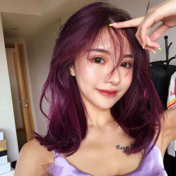 2022年流行色粉紫色染发剂时尚搭配显肤色 葡萄紫(头发有6度黄色选)