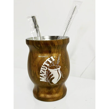 物萃阿根廷出口马黛茶杯子巴西马黛茶粉茶具专用杯木纹国产马黛杯255