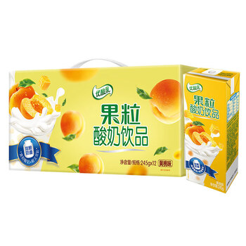 伊利果粒优酸乳果味酸奶饮品245g*12盒整箱装芒果草莓黄桃味早餐 【4