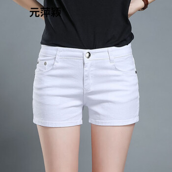 短裤女夏季裤子2022夏季新款白色牛仔短裤女弹力修身显瘦夏天休闲直筒