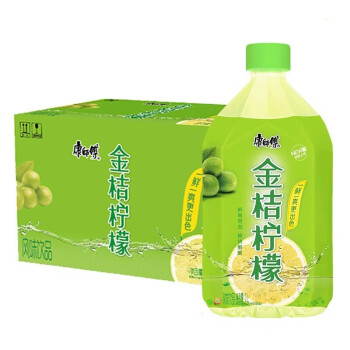 康师傅金桔柠檬1l*6瓶/12瓶箱装大瓶1000ml果味饮品风味饮料 金桔柠檬