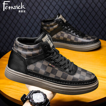 费里克fernsick品牌高帮鞋男冬季新款马丁靴男时尚休闲鞋男轻便舒适