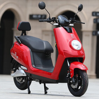 电动摩托车男女双人电瓶车两轮成人代步车 透明红色 60v20a整车-五个