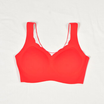 命年大红无痕文胸保暖聚拢一片无钢圈内衣日本女莫代尔纯棉胸罩红色s