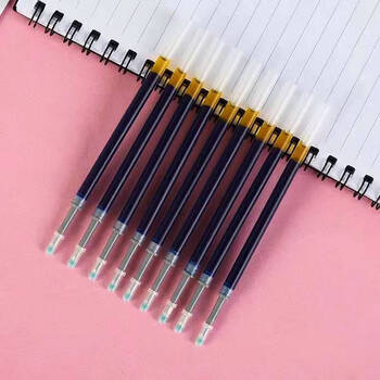 5mm黑色高颜值水笔大容量头替芯 按动透明杆笔芯【蓝色长度11cm】 80