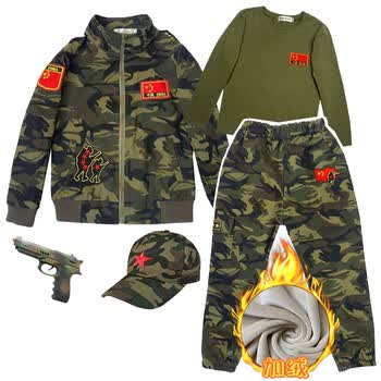迷彩服套装特种兵儿童加厚加绒男童军装秋冬款加厚冬季冬装解放军23加
