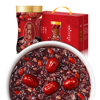 银鹭臻养粥 黑糖红枣枸杞八宝粥280g*12罐 礼盒装