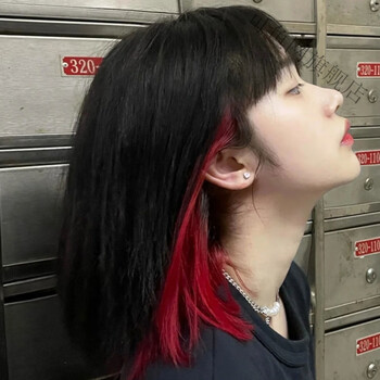 挂耳染媚拉红奶奶灰樱花粉挑染发染发膏2021新款流行色自己家染珀蔓朵