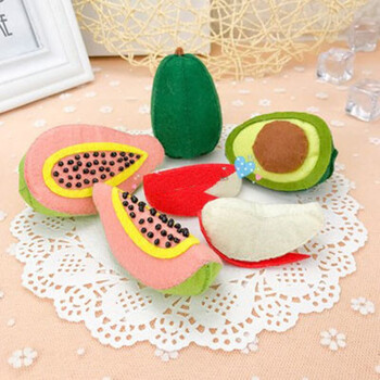 diy手工制作儿童食物不织布手工布艺材料包玩具幼儿园作业 木瓜组合5