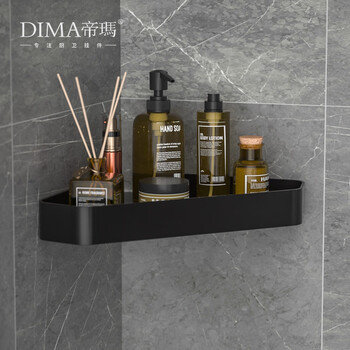 帝玛 Dima 浴室置物架三角免打孔卫生间毛巾架壁挂太空铝厕所淋浴房收纳架黑色单层三角篮 不带杆 打孔免打孔两用 图片价格品牌报价 京东