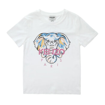 kenzo baby休闲宽松大象头logo短袖t恤k15479 白色 14