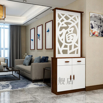 尼创酒柜现代简约小户型客厅屏风隔断柜进门轻奢风水玄关柜装饰柜鞋柜